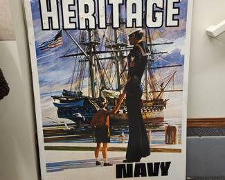 Vintage, Metal, 2-Sided 'NAVY' Recruitment Sign (Side 1)