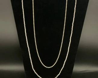 SH600VSilver Ball  Faceted Bead Necklaces