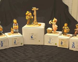 SH449Seven Hummel FIgurines in boxes
