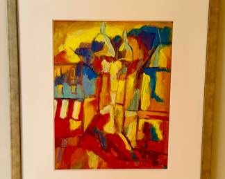 CATHERINE POIRIE OIL ON CANVAS FRENCH PARIS FRANCE EXPRESSIONIST RARE MODERNIST