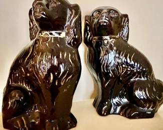 19th C large staffordshire dogs