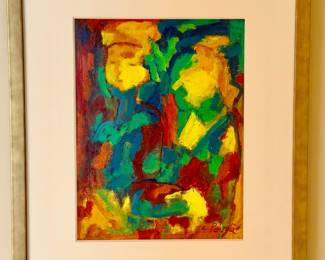 CATHERINE POIRIE OIL ON CANVAS FRENCH PARIS FRANCE EXPRESSIONIST RARE MODERNIST