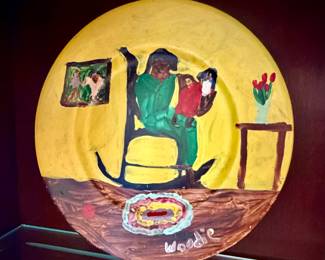 RARE WOODY PAINTED PLATE!!!