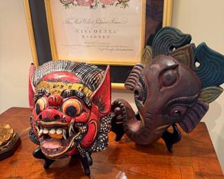 Antique tribal masks