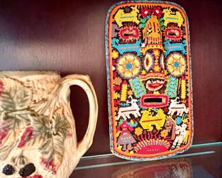 Máscara Huichol Mexicana de Cuentas a Mano de Honorio Villa López