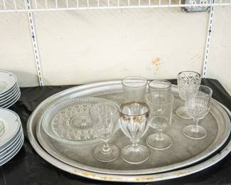 Pressed glass goblets