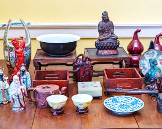 Asian antiques and decorative objects.