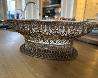 French wire cachepot with tin liner. Early 20th century. 