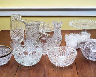 Pressed glass and crystal