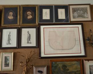 A variety of prints and engravings. 