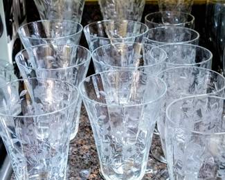 Antique Etched Water Glasses