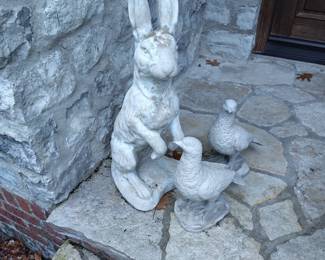 Cement Garden Statues. 