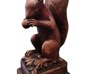 Carved Wood Squirrel Statue by Hazelbury House