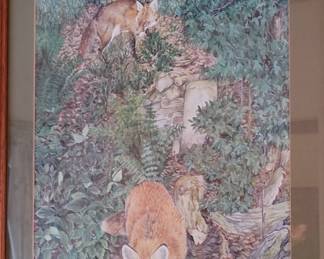 Artist Proof Water Color- Foxes by Grace Gilpin, of Yorkshire Dells