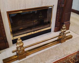 Brass Fireplace Fender (2 available)