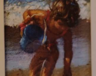 "Pink Shoes" by Debra Reid Jenkins, pastel 16"x8"