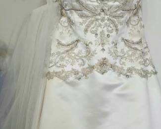 Casablanca beaded bridal dress with train