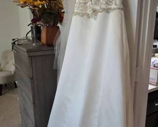 Casablanca Wedding dress with beaded bodice and train