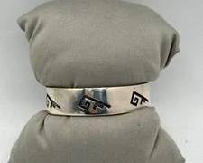 Vintage Native American sterling Silver Cuff Bracelet Featuring Traditional Overlay Designs | Total Weight 19.3 grams