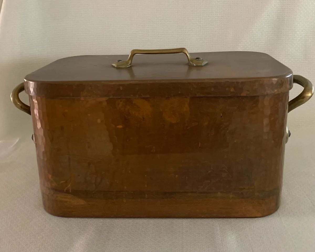 001 French Copper Fish Kettle, 19th Century