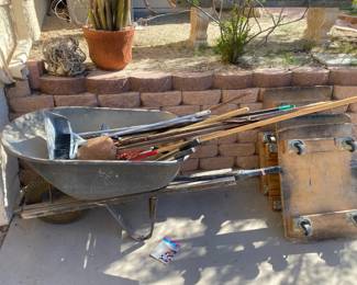 Wheelbarrow Garden Tool Lot