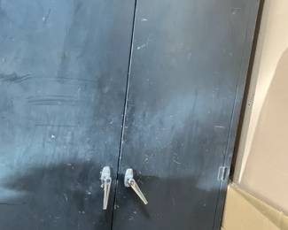 Black Metal Garage Storage Cabinet 