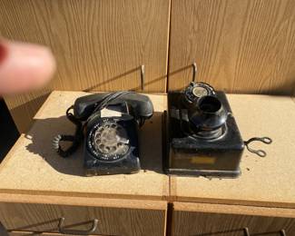 Two Black Vintage Phones