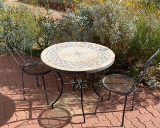 Metal Table And Two Chairs