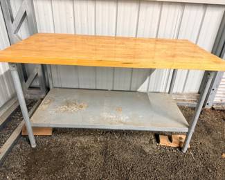 60 ButcherBlockSteelPrepTable