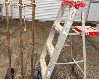 77 4WernerPaintingLadderVintageHandTruck