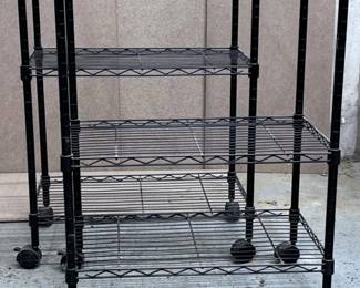 161 2BlackWireRollingShelfUnits