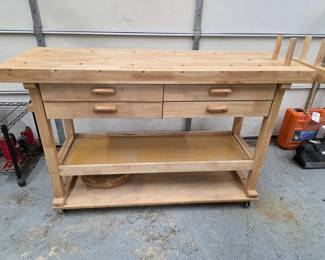 35 WindsorDesign604DrawerHardwoodRollingWorkbench