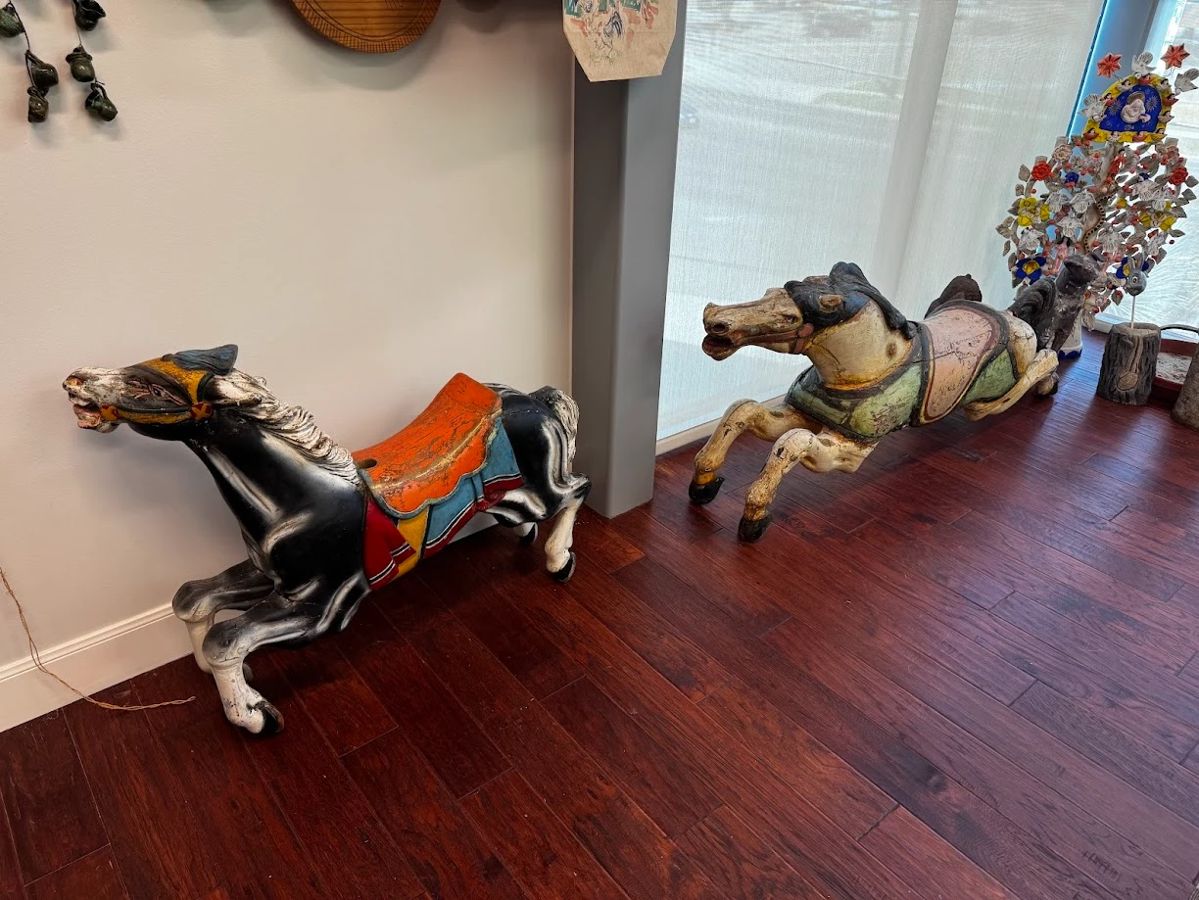 Antique carousel horses