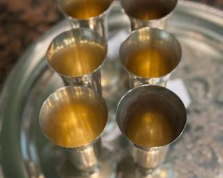 Silver plated goblets