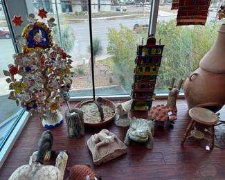 Candelabra, tree of life, Candelario Medrano sculpture, yard  sculptures