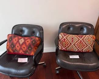 Knoll Pollock chairs and kilim pillows 