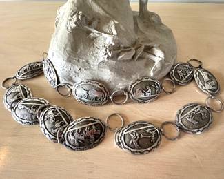 Story Teller Navajo Belt in Sterling