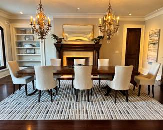 Set 8 Mitchell Gold Creme Dining Chairs