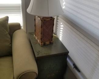 End table; table lamp