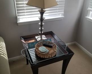 End table; table lamp