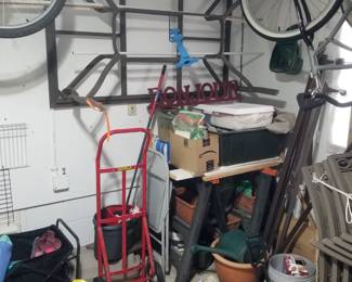 Hand truck; bikes; garage stuff