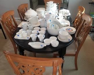 White dishes & serving ware; Lladro figurines