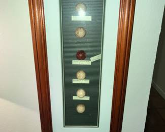 ANTIQUE GOLF BALLS FRAMED