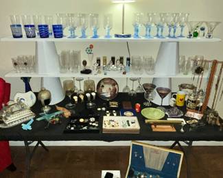 TABLE LOADED WITH WONDERFUL ITEMS!