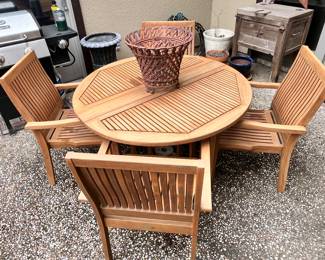 SOLID TEAKWOOD PATIO SET BY "SMITH & HAWKEN"!