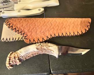 STAG HANDLE "HELLE" KNIFE FROM NORWAY w/ SHEATH