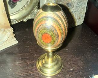 "VAN CORT" KALEIDOSCOPE EGG w/ BRASS STAND