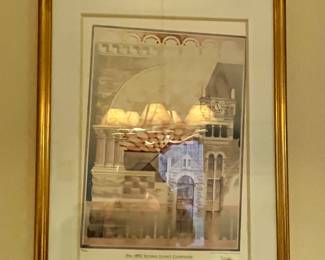 "THE 1892 VICTORIA COUNTY COURTHOUSE" by DAVID HOFFMAN, PRINT NEEDS RE-CENTERING. (APOLOGIES FOR THE GLARE)