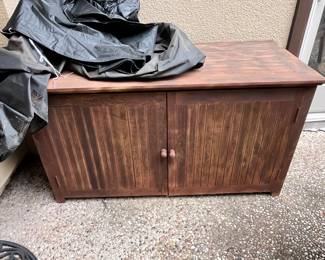 TEAKWOOD PATIO STORAGE CABINET