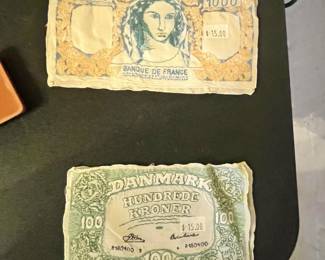 SET OF FRANCE & DENMARK LINEN COCKTAIL COASTERS